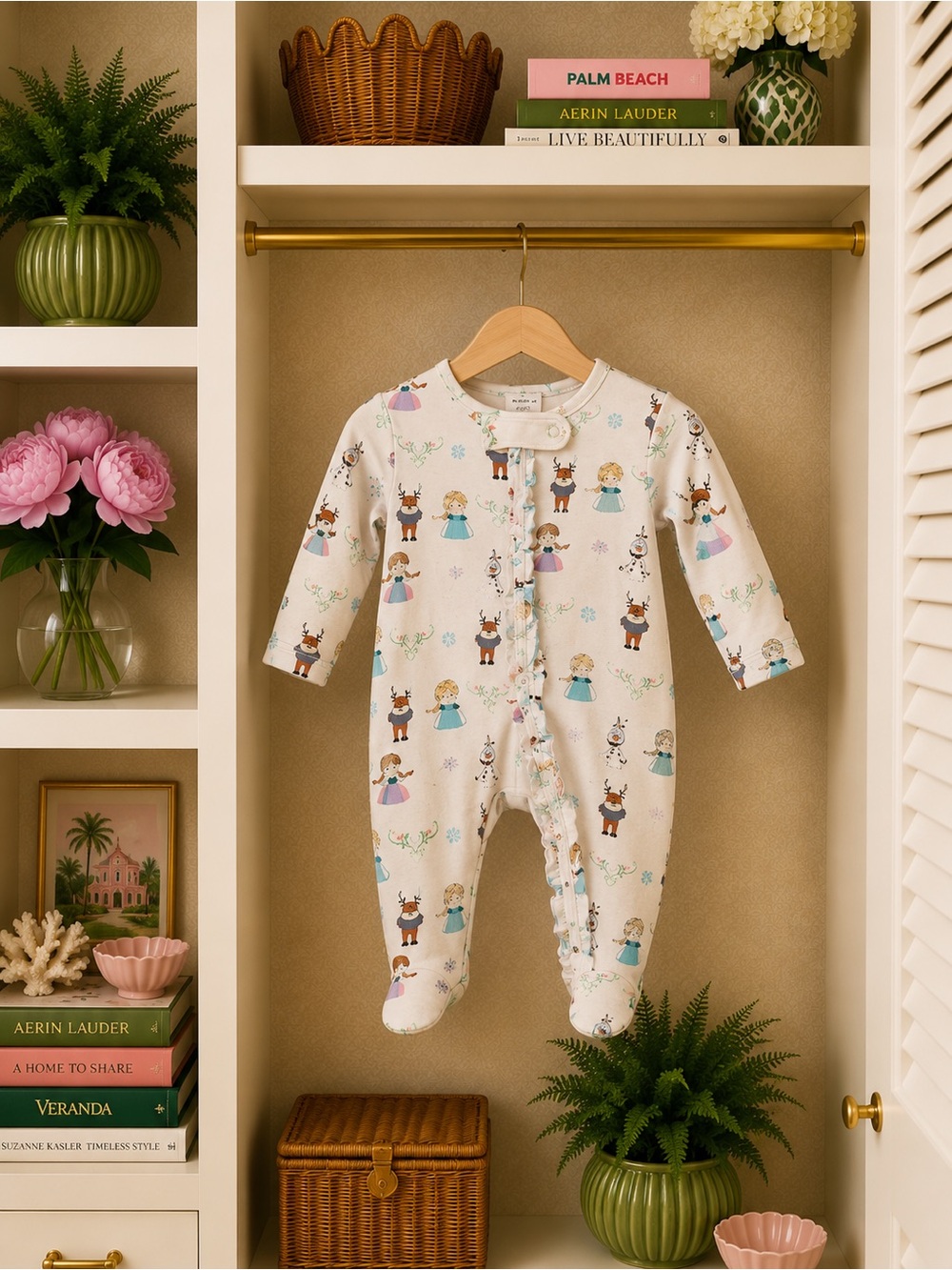 Cecil and Lou Elsa Frozen Zipper Footie 3-6 mos